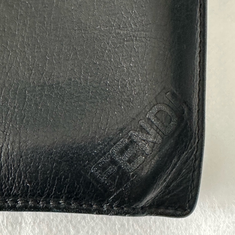 Fendi Roma Authentic Black Leather  Wallet